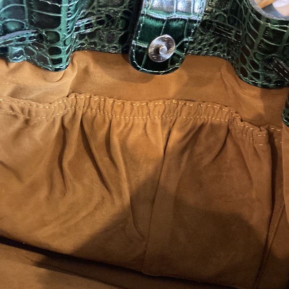 Patricia Nash 10th Anniversary Limited Edition Vintage Green Croc Leather Bag - Picture 11 of 16